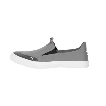 Lazy Knit Slip-On Men's Sneakers, Charcoal Gray-Puma White, small-IND