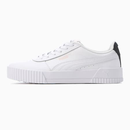 Carina Leather Women's Trainers, Puma White-Puma White-Rosewater, small-IDN