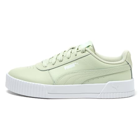 Carina Leather Women's Trainers, Bok Choy-Puma White, small-PHL