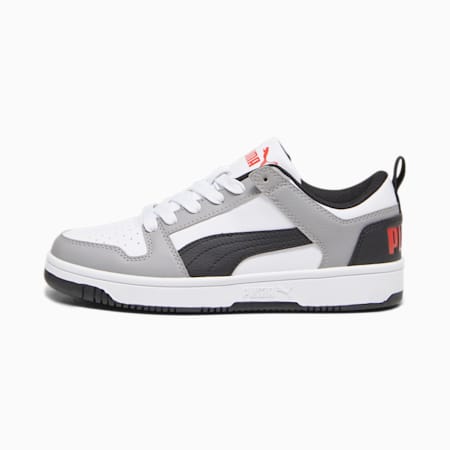 PUMA Rebound LayUp Lo Sneakers Big Kids, PUMA White-PUMA Black-Concrete Gray-For All Time Red, small