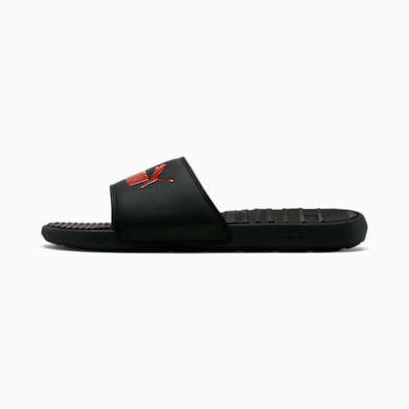 Cool Cat Unisex Slides, Puma Black-High Risk Red, small-AUS