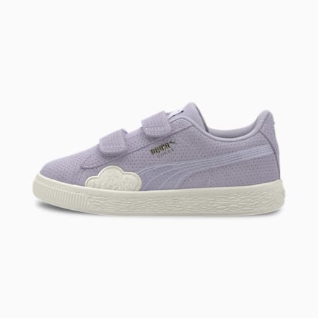 Cloud Suede Kids' Trainers, Purple Heather-Whisper White, small-SEA