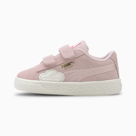 Cloud V Suede Babies' Trainers, Rosewater-Whisper White, small-SEA