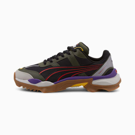 Puma black mesh trainers sales