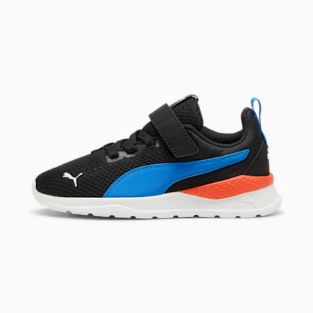 Anzarun Lite Kids' Trainers, PUMA Black-Hyperlink Blue-PUMA White-Redmazing, small-SEA