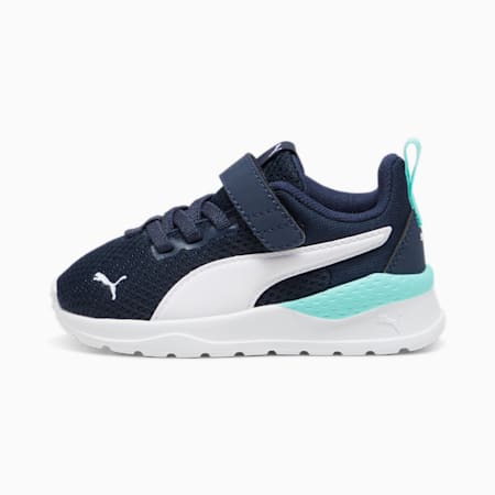 Anzarun Lite Babies' Trainers, Club Navy-PUMA White-Mint, small