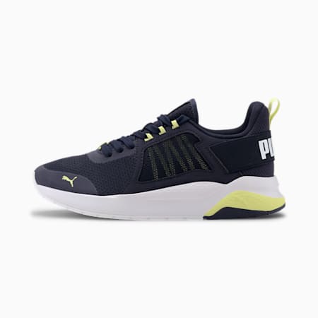 Anzarun Knit Youth Trainers, Peacoat-Sunny Lime-Puma White, small-SEA