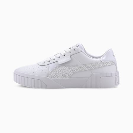 Cali Snake Women's Trainers, Puma White-Metallic Silver, small-SEA