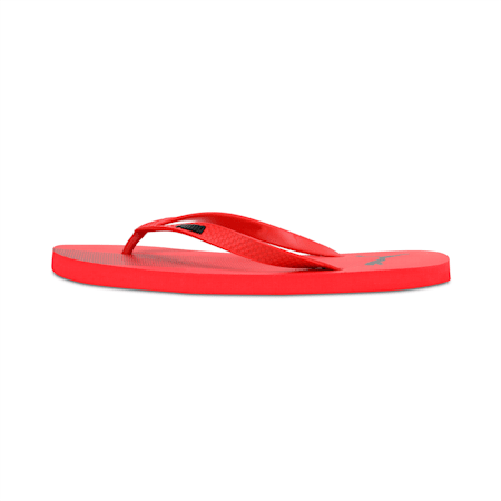 red puma flip flops