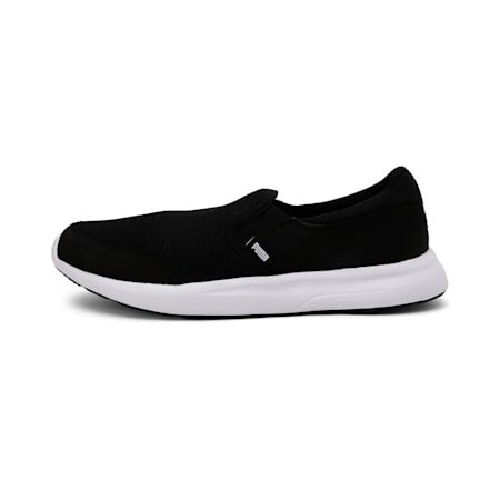 white puma slip ons