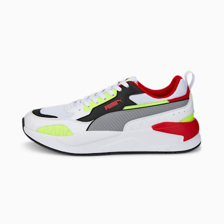 Basket X-Ray 2 Square Youth, Puma White-Quarry-Puma Black-Lime Squeeze-High Risk Red, small