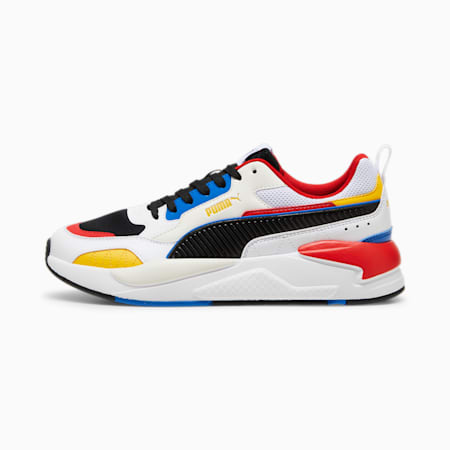 Basket X-Ray 2 Square Enfant et Adolescent, PUMA White-PUMA Black-Warm White-Yellow Sizzle, small