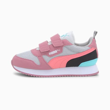 R78 Kids' Trainers, Gray Violet-Salmon Rose-Foxglove, small