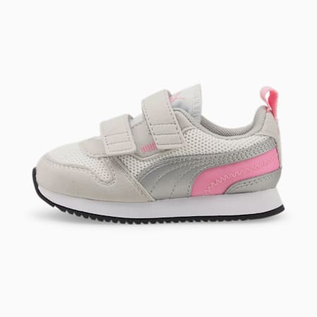 R78 Babies' Trainers, Puma White-Puma Silver-Parfait Pink, small