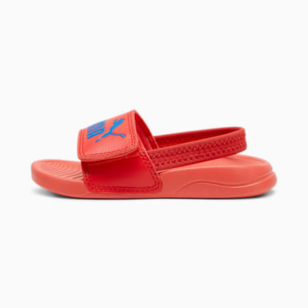 Sandalias con correa trasera Popcat 20 para bebés, Active Red-PUMA Team Royal, small