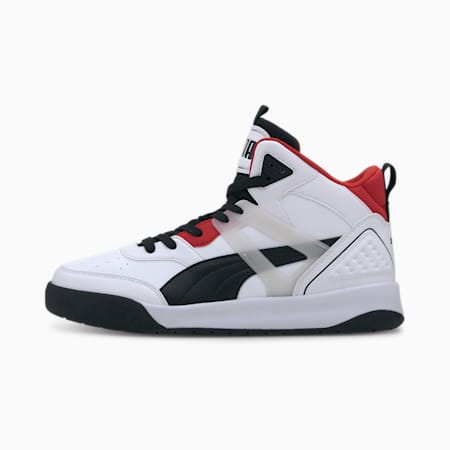 Backcourt Mid Trainers, Puma White-Puma Black-High Risk Red-Puma Silver, small-PHL