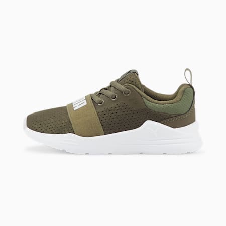 Wired Run Kids' Trainers, Burnt Olive-Puma White, small-GBR