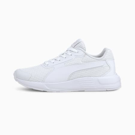 Taper Youth Trainers, Puma White-Puma White-Gray Violet, small-SEA