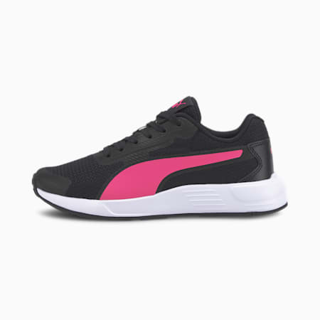 Taper Youth Trainers, Puma Black-Glowing Pink-Puma White, small-PHL