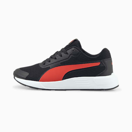 Taper Youth Trainers, Puma Black-Grenadine-Puma White, small-PHL