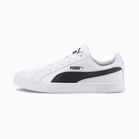 Smash Vulc Canvas Unisex Sneakers, Puma White-Puma Black, small-AUS