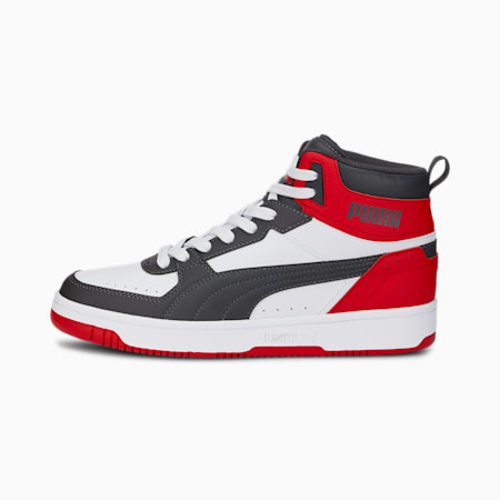 Rebound JOY Trainers, Puma White-Asphalt-High Risk Red, small-SEA