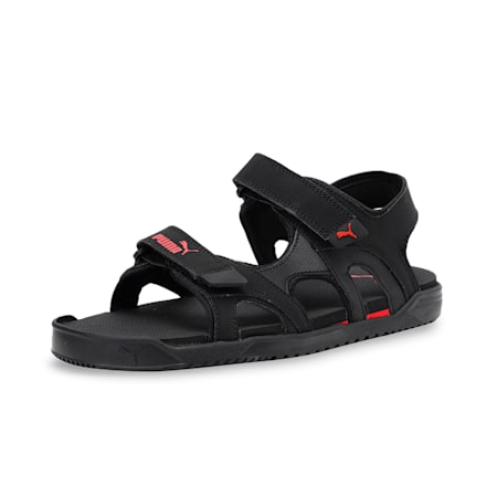 Glen Unisex Sandals, Puma Black-High Risk Red, small-IND