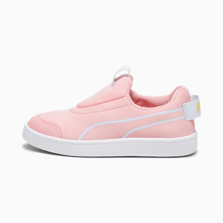 Courtflex v2 Slip-On Kids' Trainers, Peach Smoothie-Icy Blue, small-SEA