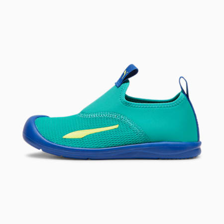 Aquacat Shield Kids' Sandals, Sparkling Green-Lime Pow-Cobalt Glaze, small