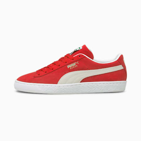 Zapatos deportivos de gamuza Classic XXI para hombres, High Risk Red-Puma White, pequeño