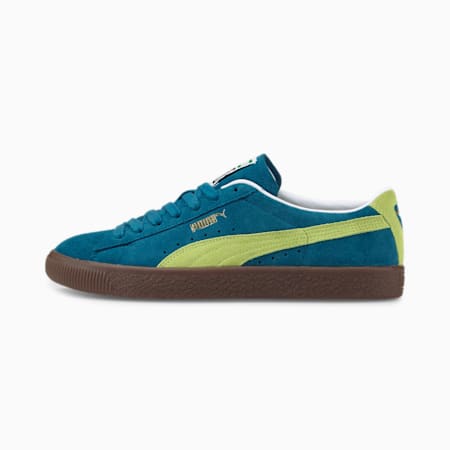 Suede VTG Trainers, Blue Coral-Yellow Alert-Gum, small-GBR