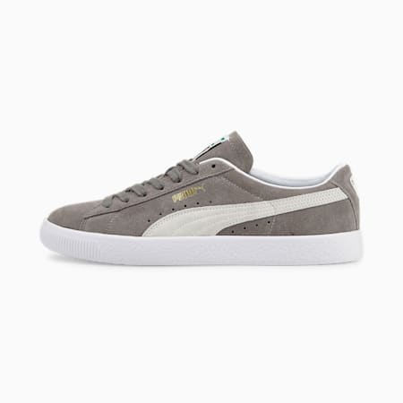 Suede VTG Trainers, Steel Gray-Puma White, small-GBR