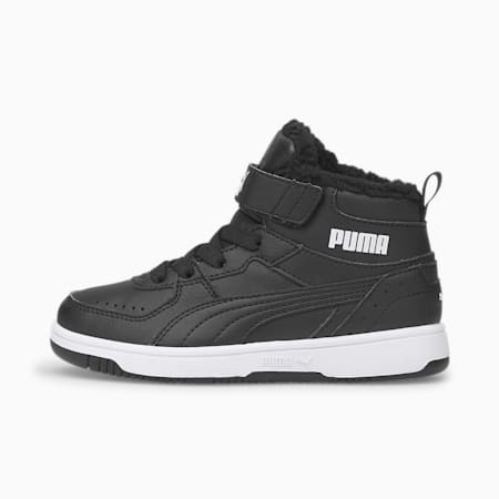 Rebound Joy Fur Kinder Sneaker, Puma Black-Puma White, small