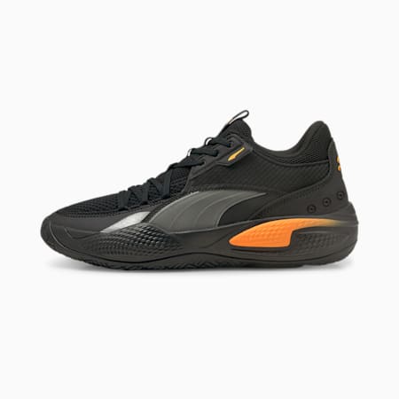 Court Rider Pop Basketball Shoes, Puma Black-Orange Glow, small-AUS