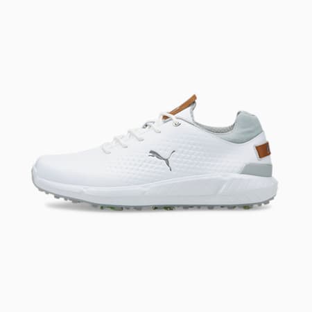 IGNITE Articulate Leather Men's Golf Shoes, Puma White-Puma Silver, small