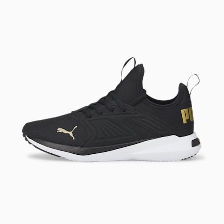 Sepatu Lari Pria Softride Fly, Puma Black-Puma Team Gold, small-IDN