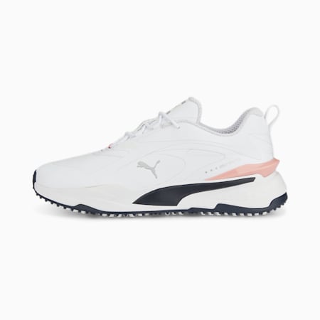 GS-Fast Unisex Golf Shoes, PUMA White-Navy Blazer-Flamingo Pink, small-AUS