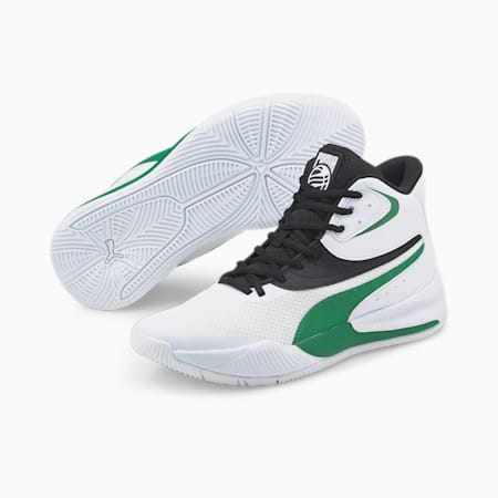 Triple Mid Basketball Shoes, Puma White-Amazon Green, small-AUS
