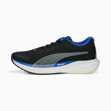 Deviate NITRO 2 Men's Running Shoes, PUMA Black-Royal Sapphire-Fizzy Lime, small-THA