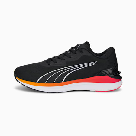 Electrify NITRO 2 Men's Running Shoes, Puma Black-Metallic Silver-Sunset Glow, small-AUS