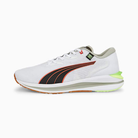รองเท้าวิ่งผู้ชาย PUMA x FIRST MILE Electrify NITRO 2, Puma White-Puma Black-Firelight, small-THA