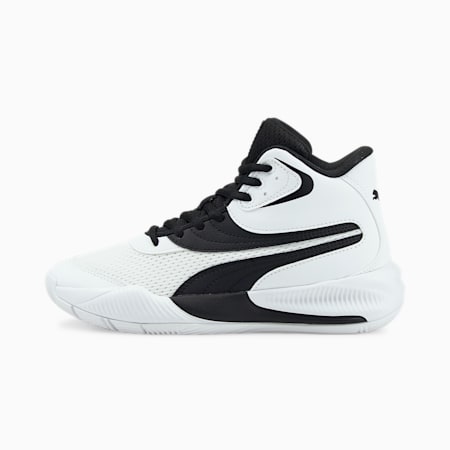 Triple Mid Youth Basketball Shoes, Puma White-Puma Black, small-GBR