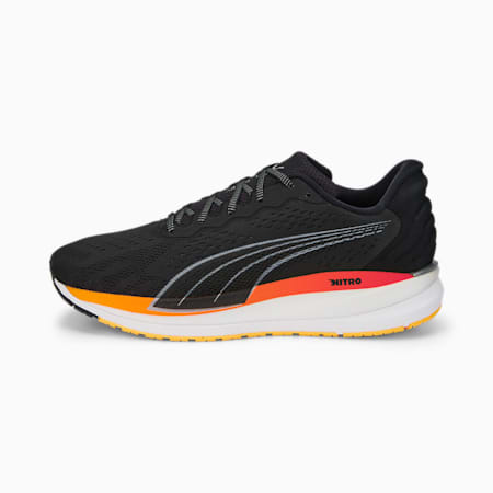 Magnify NITRO Surge Running Shoes Men, Puma Black-Sunset Glow, small-IND