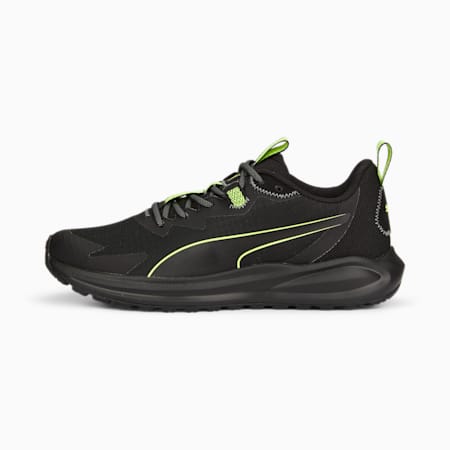 Twitch Runner Trail Shoes, Puma Black-Lime Squeeze, small