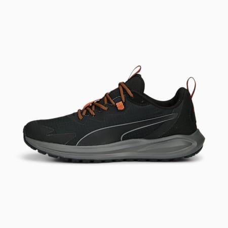 Twitch Runner Unisex Trail Running Shoes, PUMA Black-Chili Powder, small-AUS