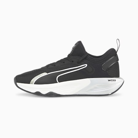 נעלי אימון PWR XX NITRO נשים, Puma Black-Puma White-Metallic Silver, small-DFA