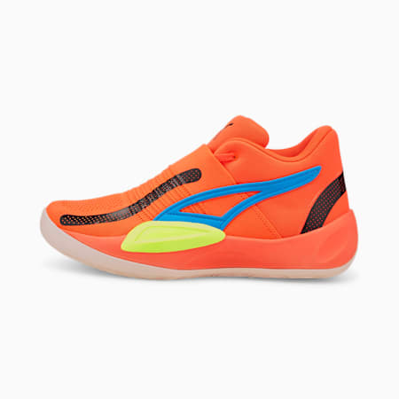 Rise NITRO Unisex Basketball Shoes, Fiery Coral-Lime Squeeze, small-AUS