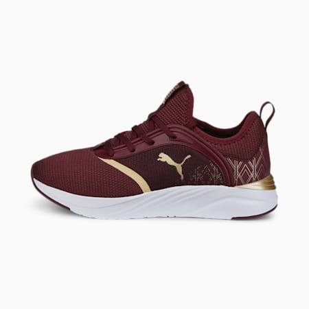 Softride Ruby Deco Glam Running Shoes Women, Aubergine-Puma Team Gold, small-SEA