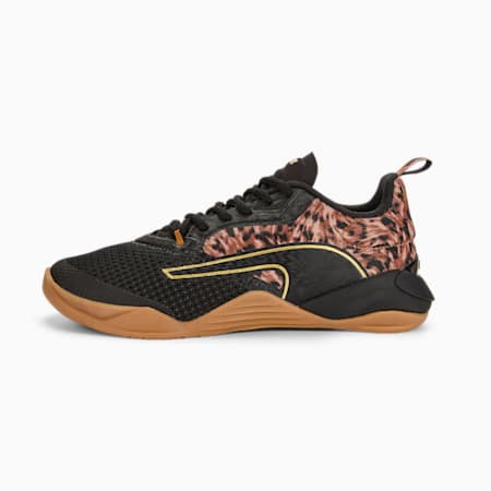 Zapatillas de training Fuse 2.0 Safari Glam para mujer, Puma Black-Desert Tan, small