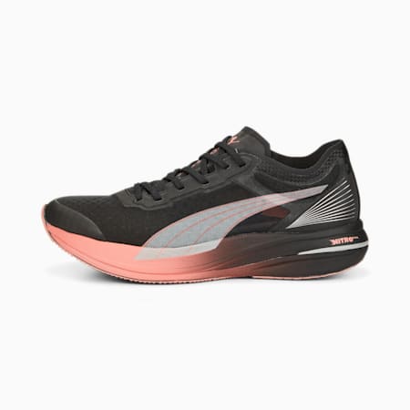 Deviate NITRO Elite Carbon Running Shoes Women, Puma Black-Carnation Pink-Asphalt, small-SEA